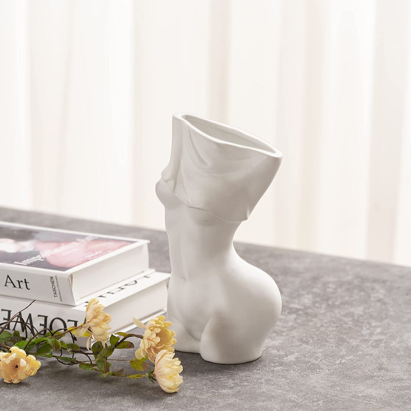 Feminine Body Vases,Feminine Curve Vases,Unique Undressing Look,Decorative Vases, Creative Floral Vases,Ceramic Vases for Modern Bohemian Home Decoration