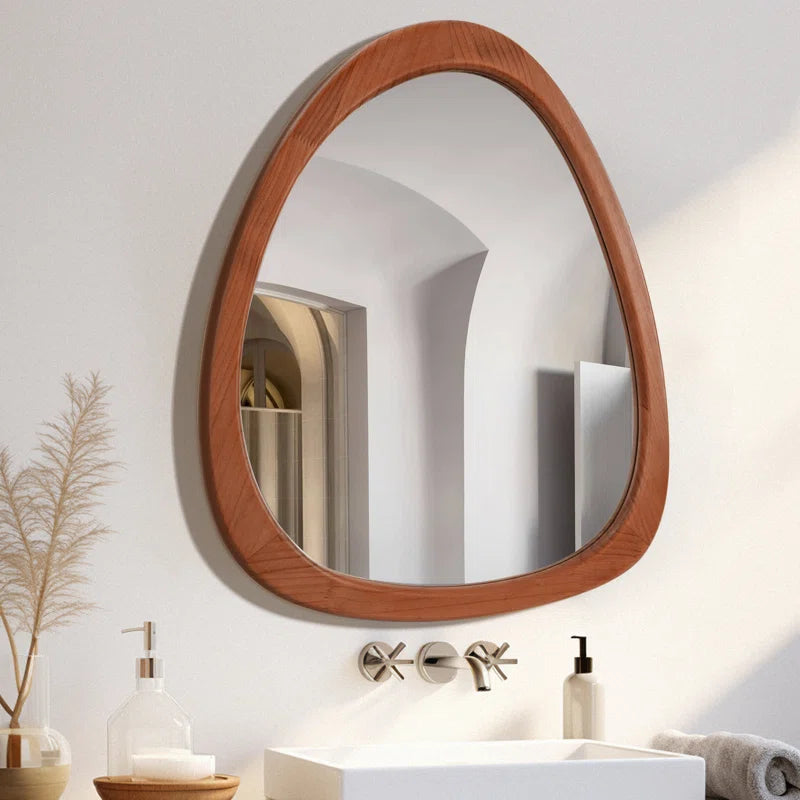 Cotesfield Wood Accent Mirror Irregular Decorative Mirror Asymmetrical Mirror