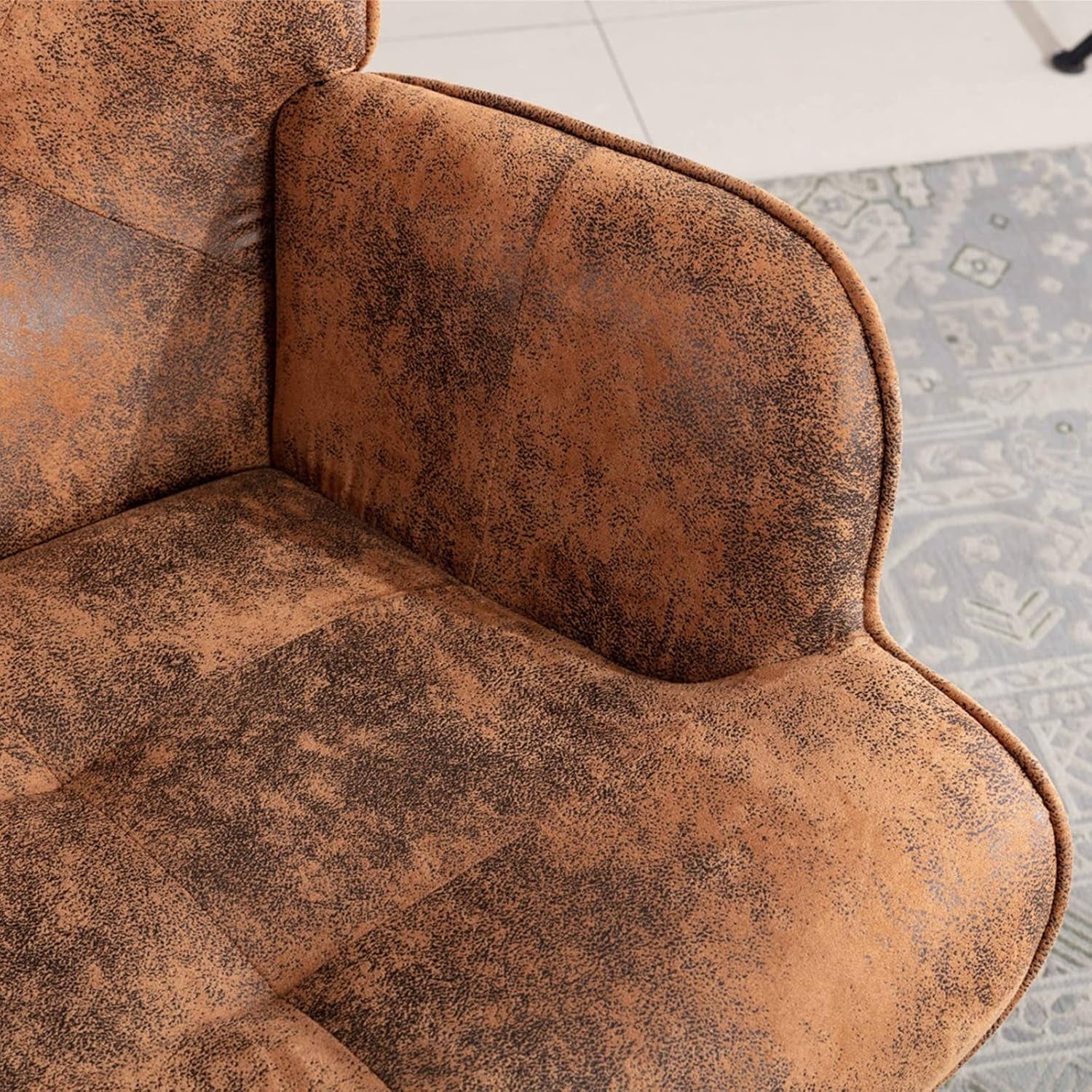 Fabric Accent Chair Accent Lounge Chair Modern Living Room Accent Armchair Upholstered Arm Chair for Living Room Bedroom Reading Chair, Brown, ORW39523758-160-1550308471